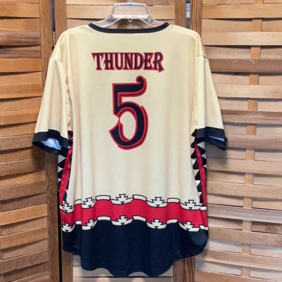 Squatch Squad Cream Red Black Jersey Short Sleeve Tee Shirt Men XXL Polyester - Picture 2 of 5